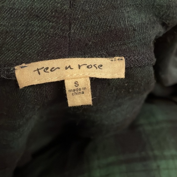 Green navy plaid shirt jacket size small - Picture 3 of 3